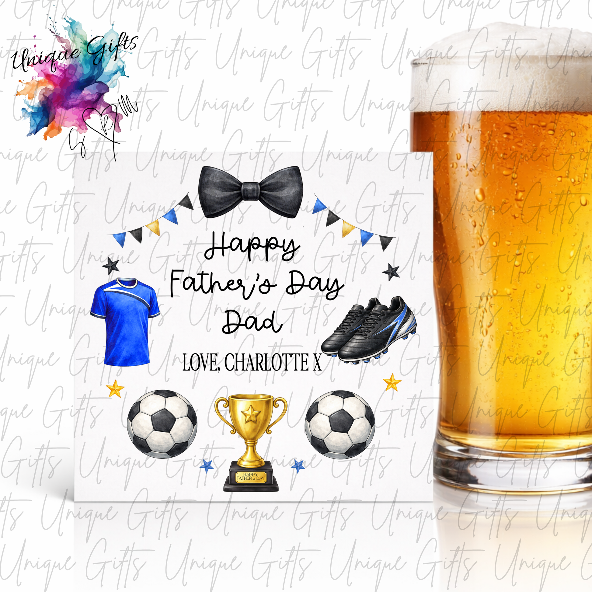 Personalised football Father's Day card – Dad or Grandad | Unique Gifts