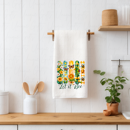 Let It Be Kitchen Tea Towel – Waffle Knit