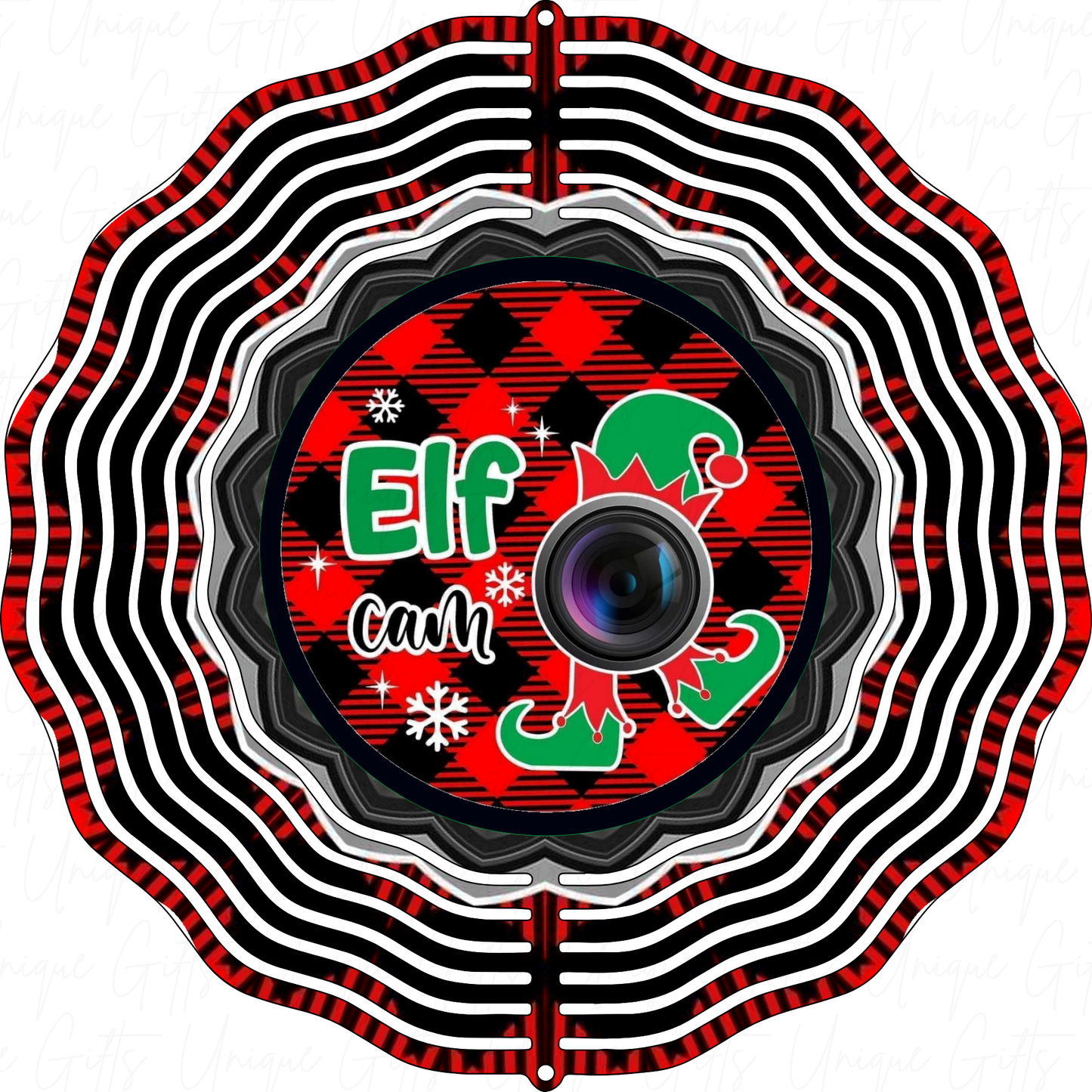 Elf Cam Wind Spinner – 3D Stainless Steel Christmas Decoration