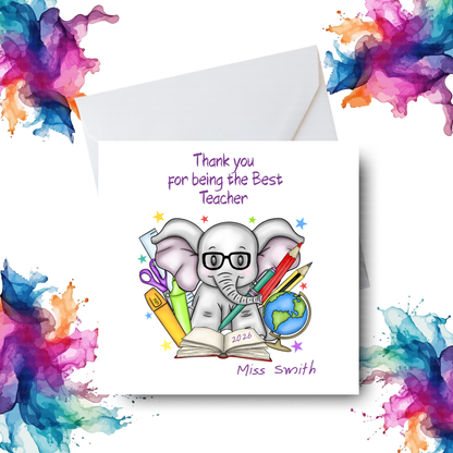 Best Teacher Card – Elephant