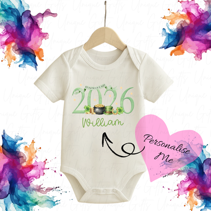 St Patrick's Day Lucky 2026 Baby Grow | Unique Gifts