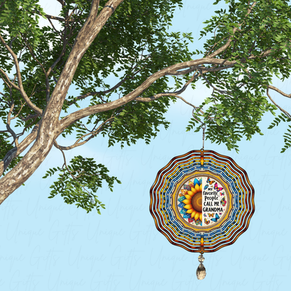 Wind Spinner Favourite People Call Me Grandma Design.