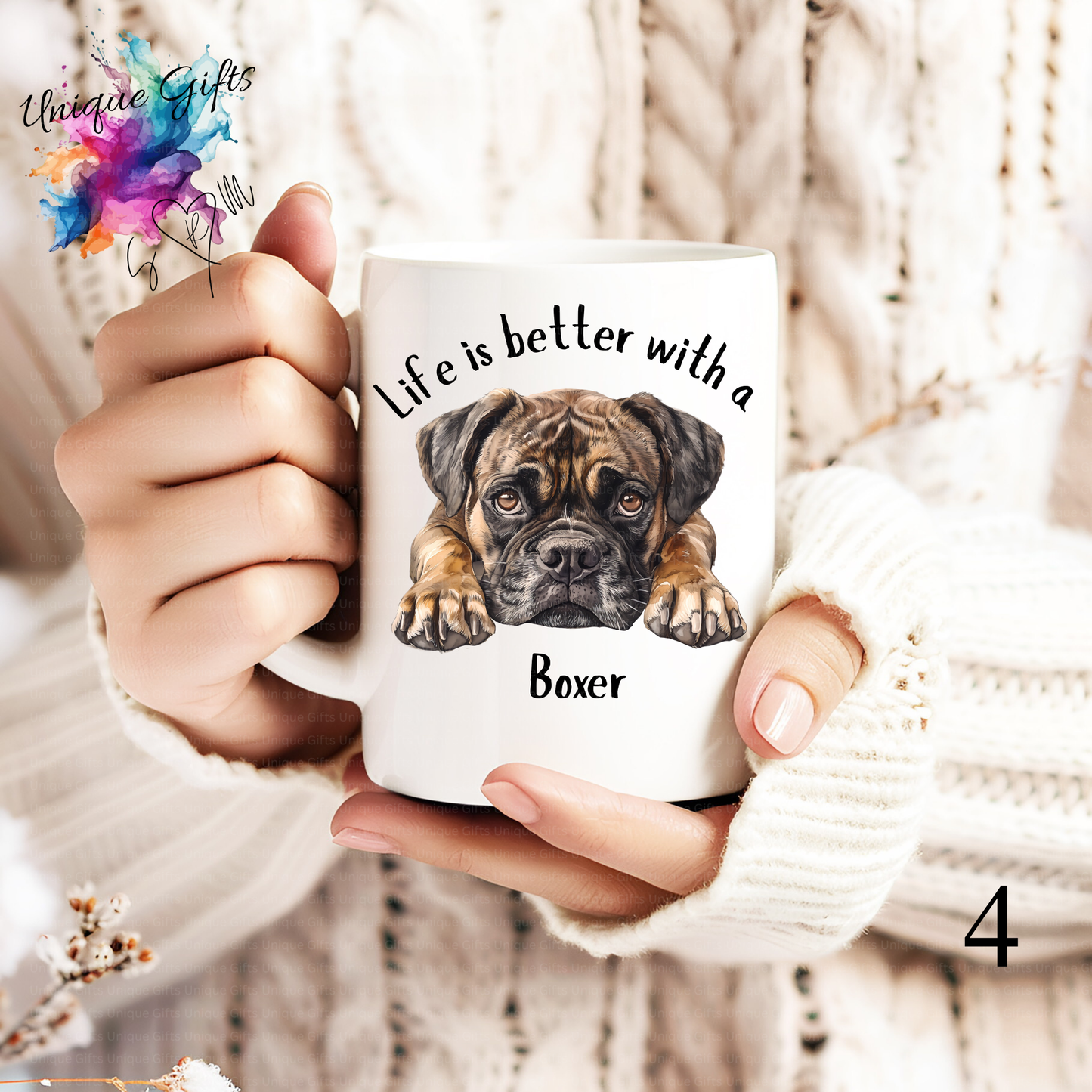 Boxer Dog Coffee Mug | Life is Better with a Boxer – 11oz Ceramic