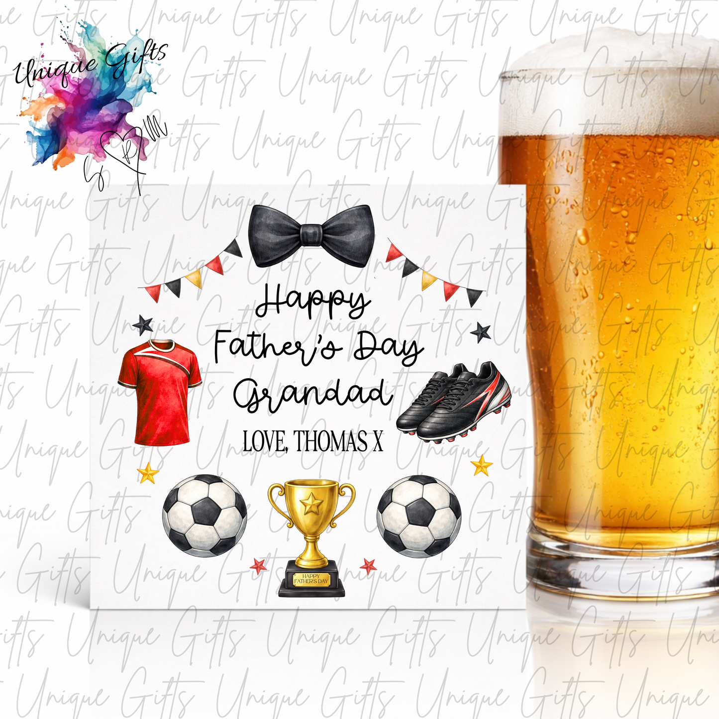 Personalised football Father's Day card – Dad or Grandad | Unique Gifts