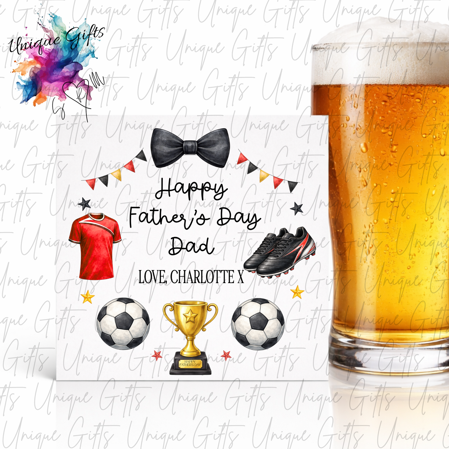 Personalised football Father's Day card – Dad or Grandad | Unique Gifts