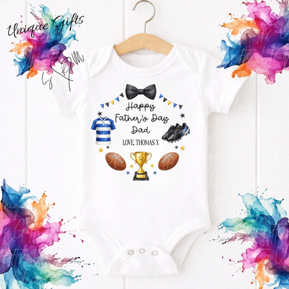 Rugby Dad or Grandad Baby Grow | Unique Gifts