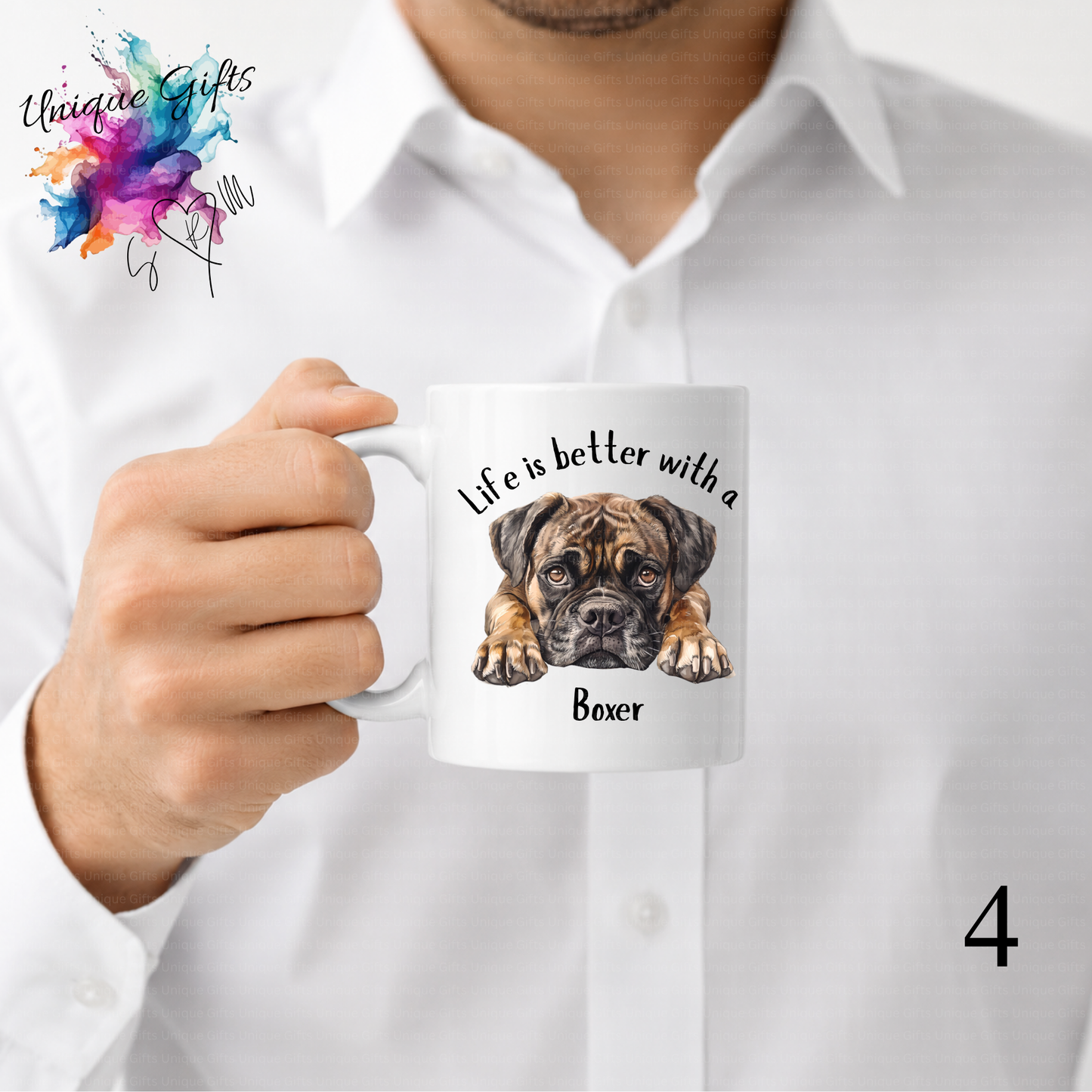 Boxer Dog Coffee Mug | Life is Better with a Boxer – 11oz Ceramic