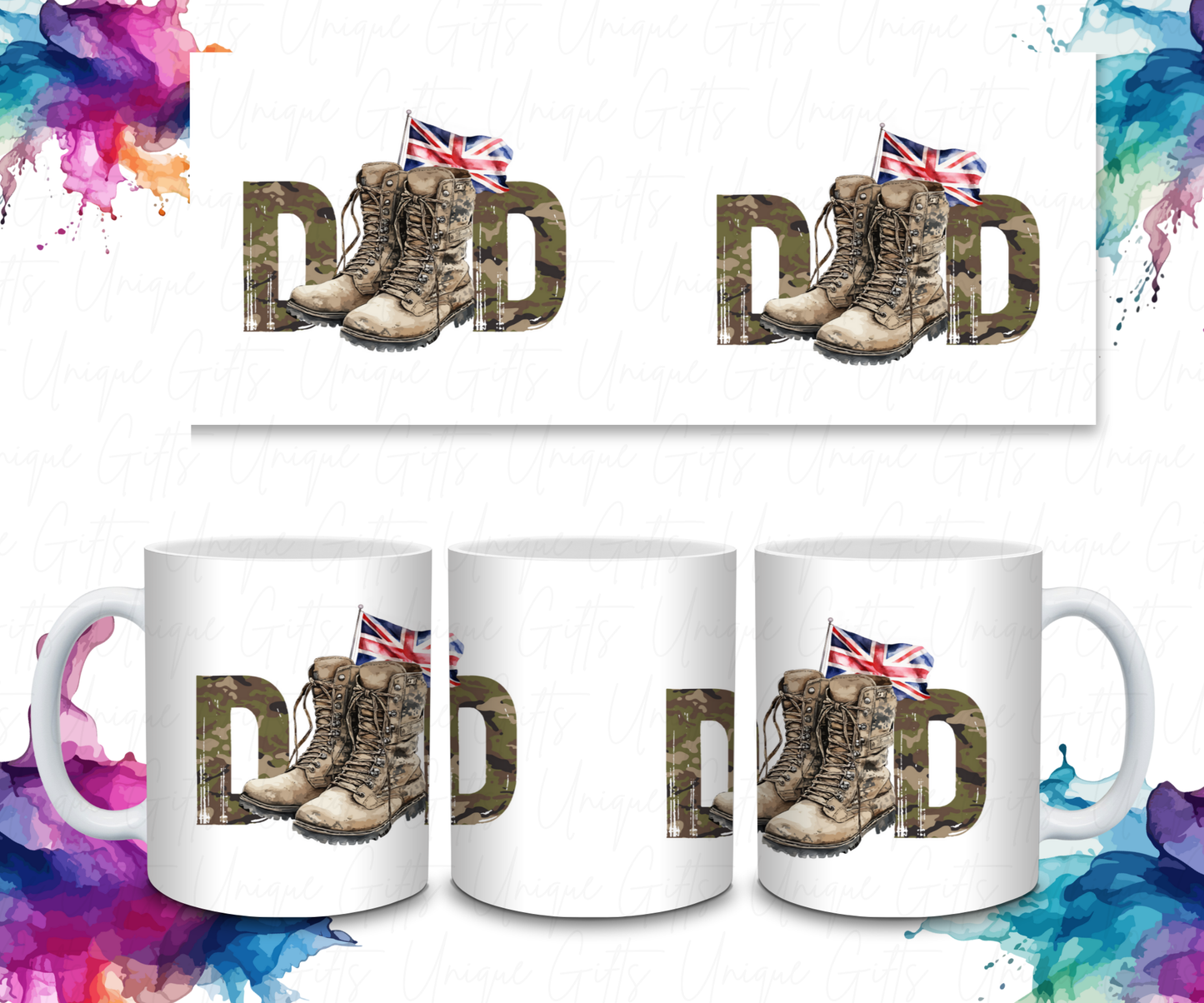 Coffee Mug Featuring Army Mum/Dad.
