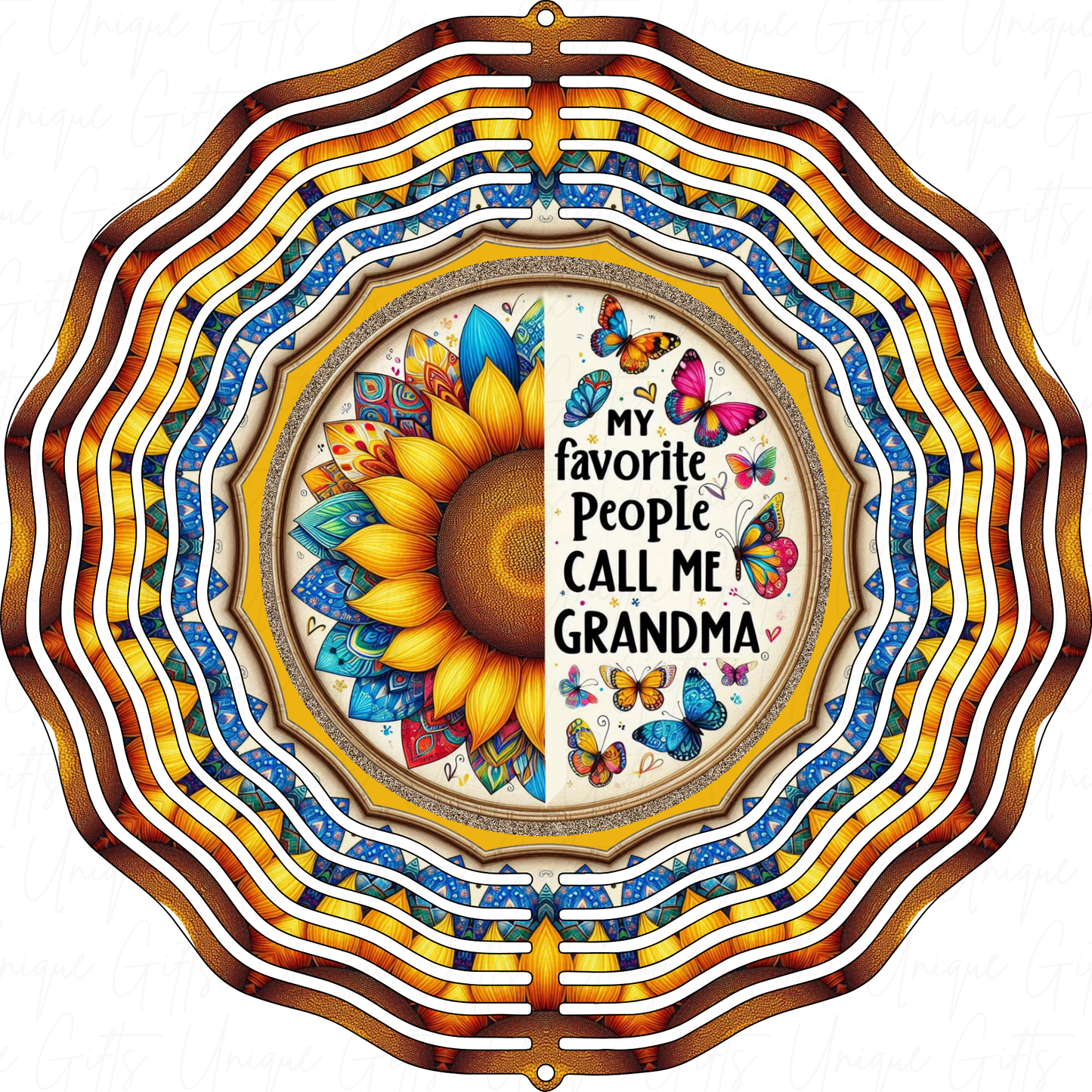 Wind Spinner Favourite People Call Me Grandma Design.