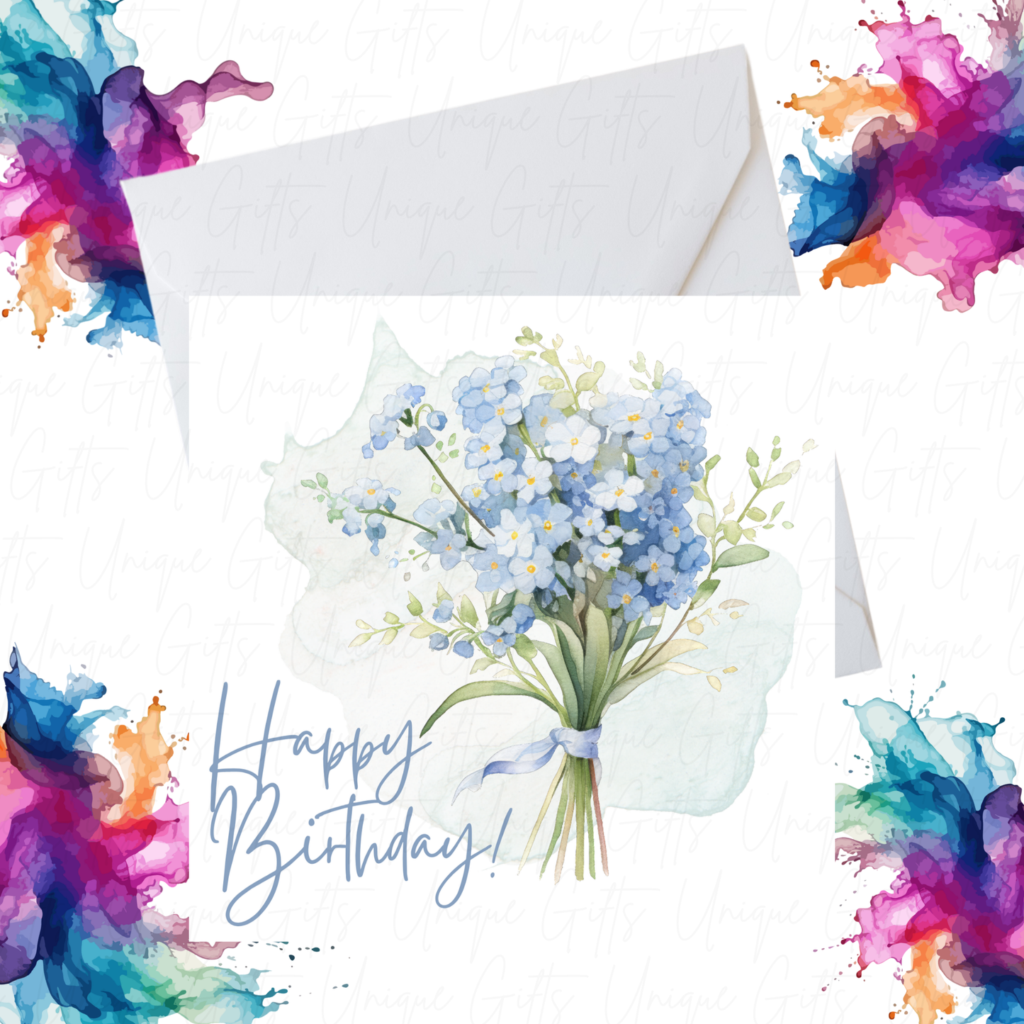Birthday Card – Handmade Flower Design, Elegant and Colourful