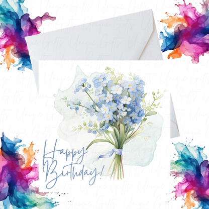 Birthday Card – Handmade Flower Design, Elegant and Colourful