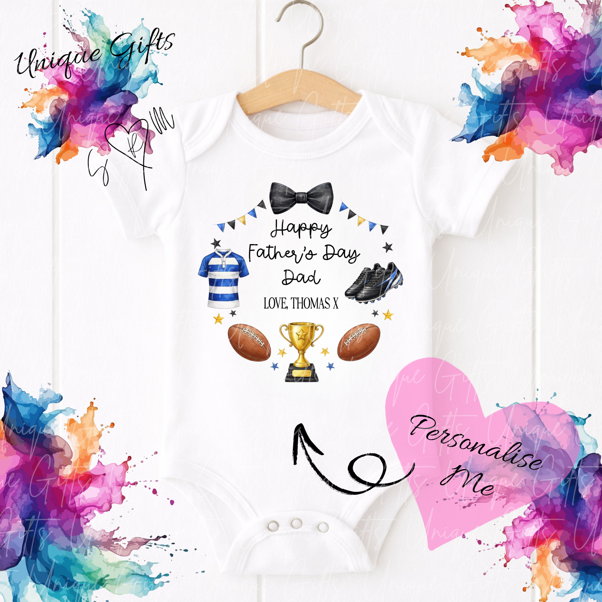 Rugby Dad or Grandad Baby Grow | Unique Gifts