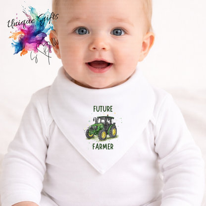Personalised Future Farmer Bandana Bib – Tractor Design