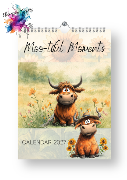 Moo-tiful Moments Highland Cow Calendar 2027