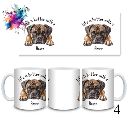 Boxer Dog Coffee Mug | Life is Better with a Boxer – 11oz Ceramic