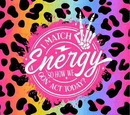 Energy quote tumbler close up – vibrant colourful design, personalised gift idea