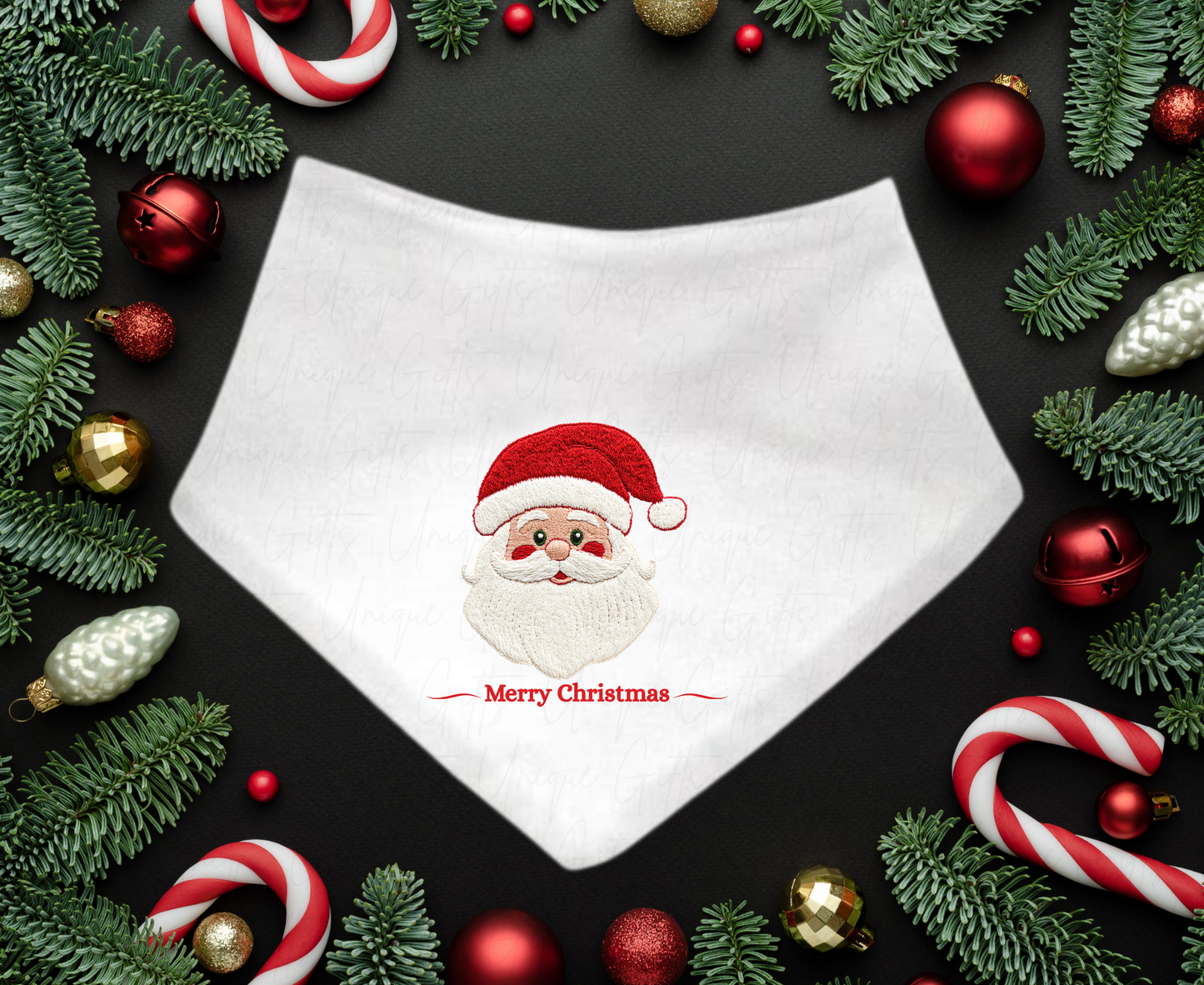 Merry Christmas Bandana Bib – Santa Design