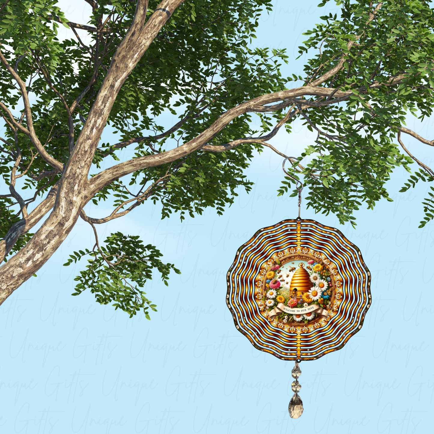 Wind Spinner Welcome To Our Hive Design.