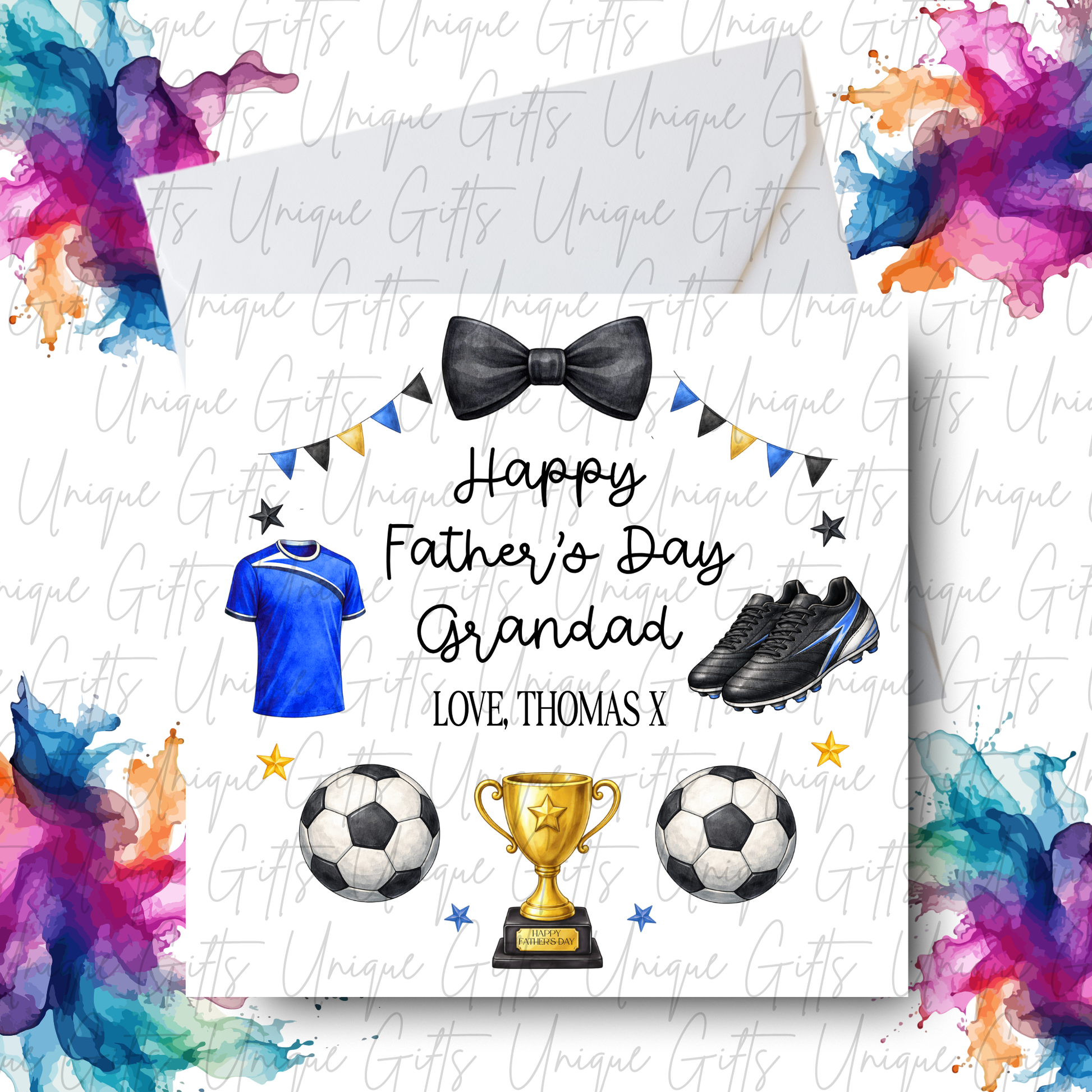 Personalised football Father's Day card – Dad or Grandad | Unique Gifts