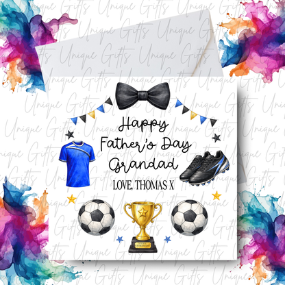 Personalised football Father's Day card – Dad or Grandad | Unique Gifts