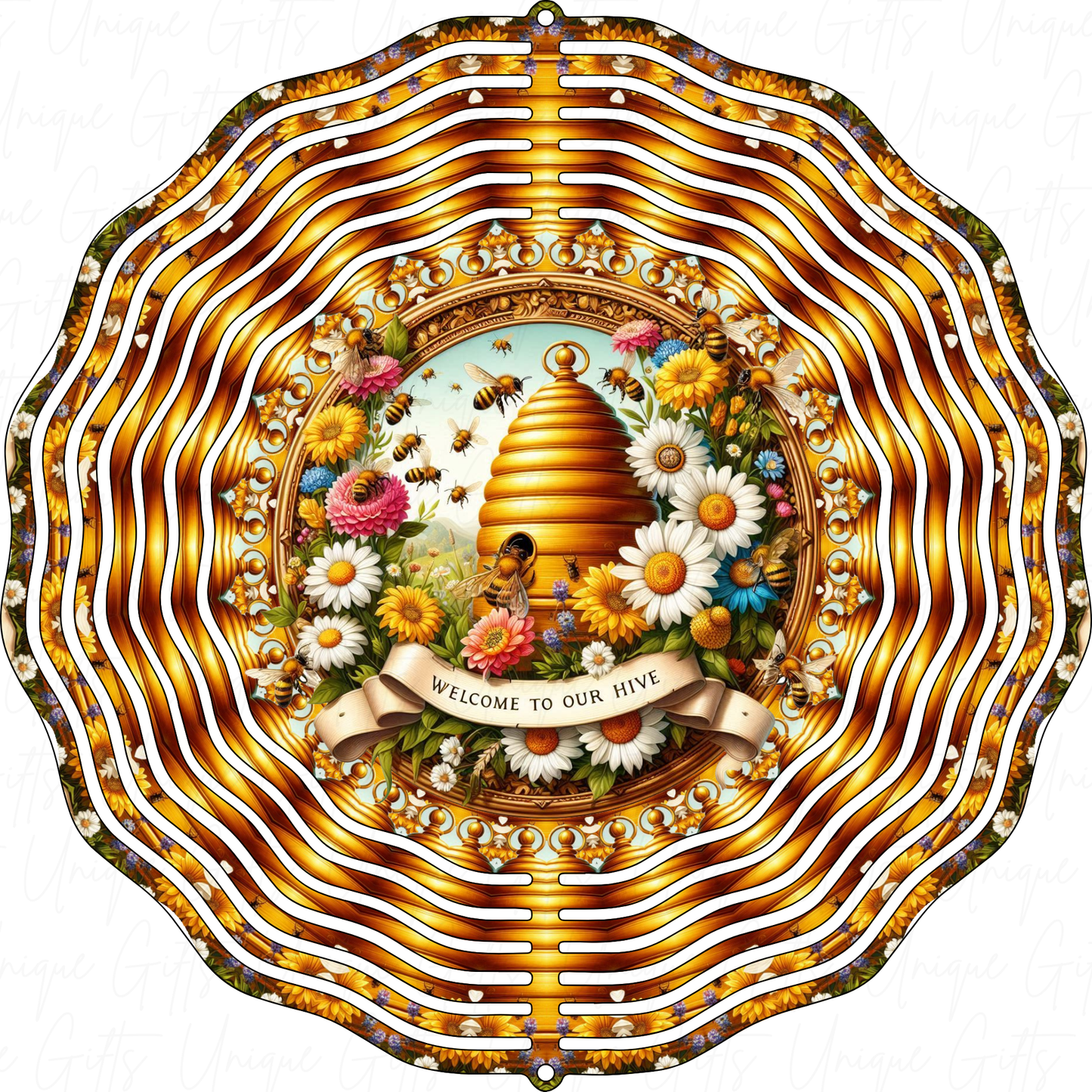Wind Spinner Welcome To Our Hive Design.