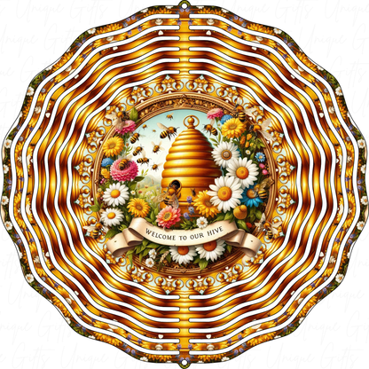 Wind Spinner Welcome To Our Hive Design.