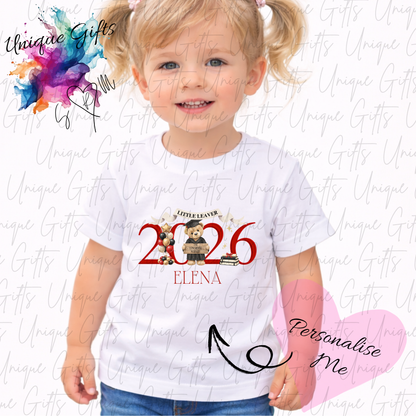 Personalised nursery leavers t-shirt 2026 – custom name children's graduation keepsake top, available in 12 colours