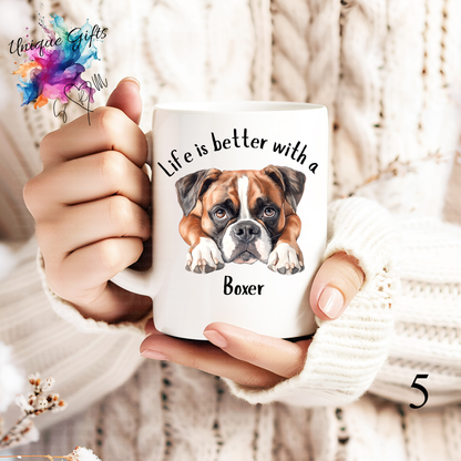 Boxer Dog Coffee Mug | Life is Better with a Boxer – 11oz Ceramic