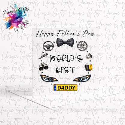 Personalised cars Father's Day card – Daddy or Grandad | Unique Gifts