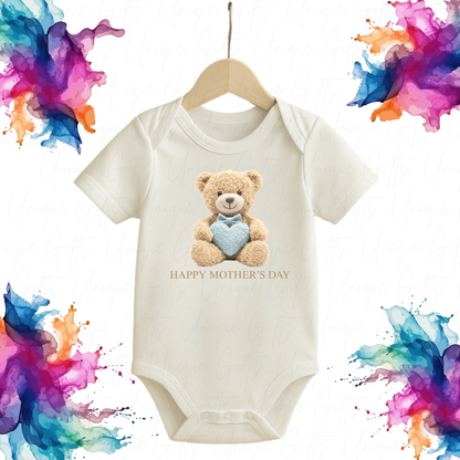 Happy Mother's Day Holding Heart Baby Grow | Unique Gifts