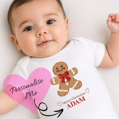 Christmas Gingerbread Man Baby Grow | Unique Gifts