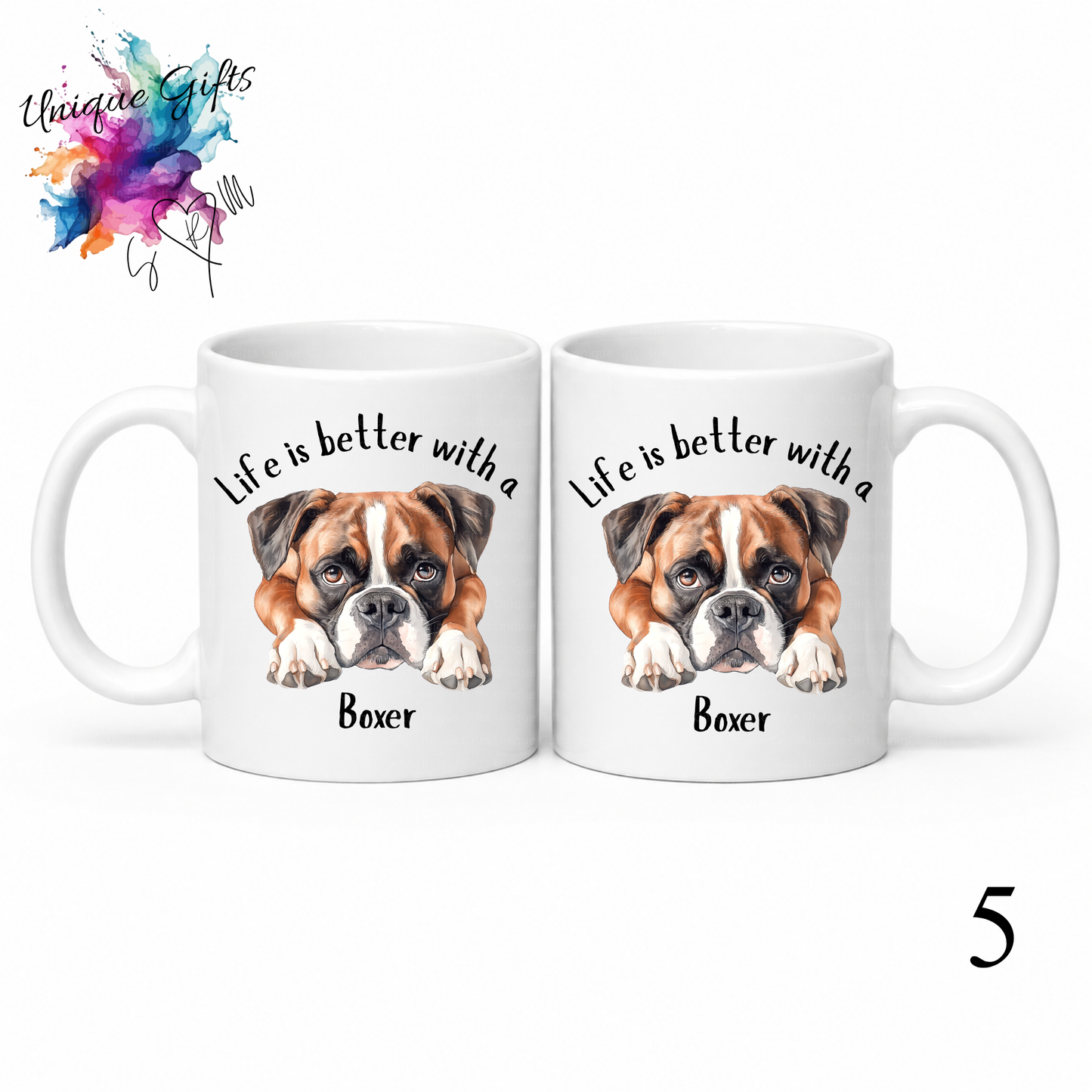 Boxer Dog Coffee Mug | Life is Better with a Boxer – 11oz Ceramic