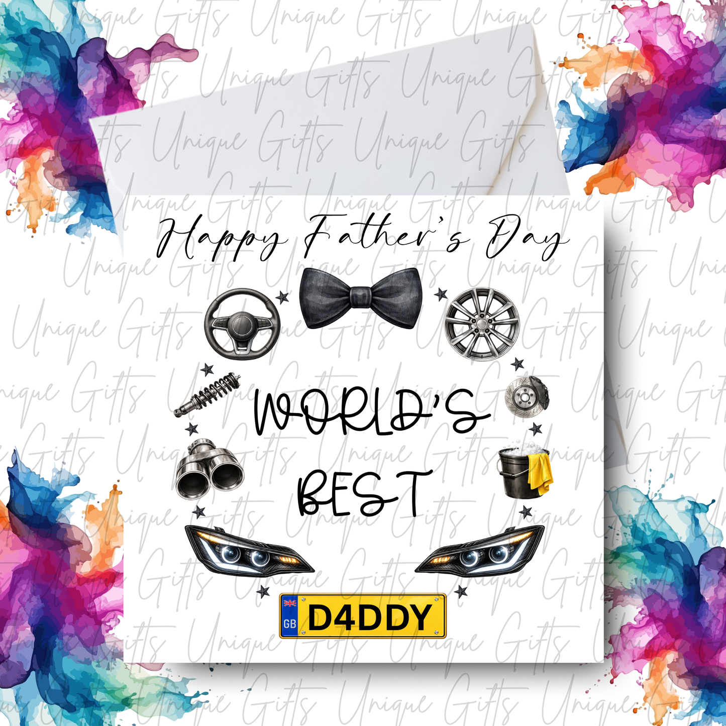 Personalised cars Father's Day card – Daddy or Grandad | Unique Gifts