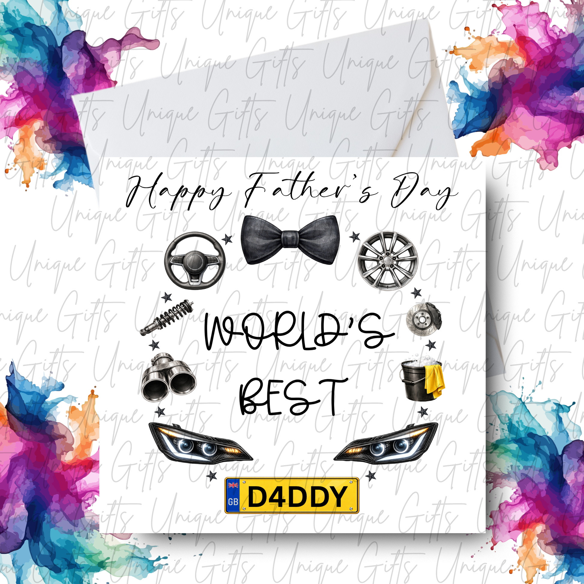 Personalised cars Father's Day card – Daddy or Grandad | Unique Gifts
