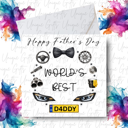 Personalised cars Father's Day card – Daddy or Grandad | Unique Gifts