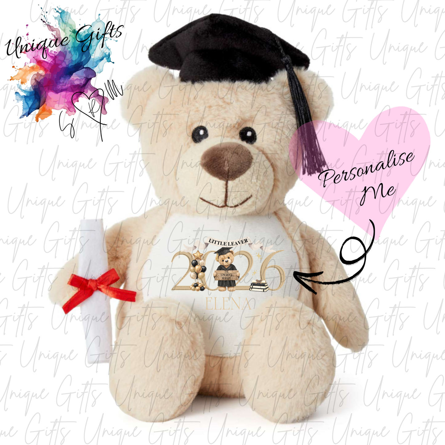 Personalised graduation teddy bear design 2 – unique gifts uk – school leavers 2026