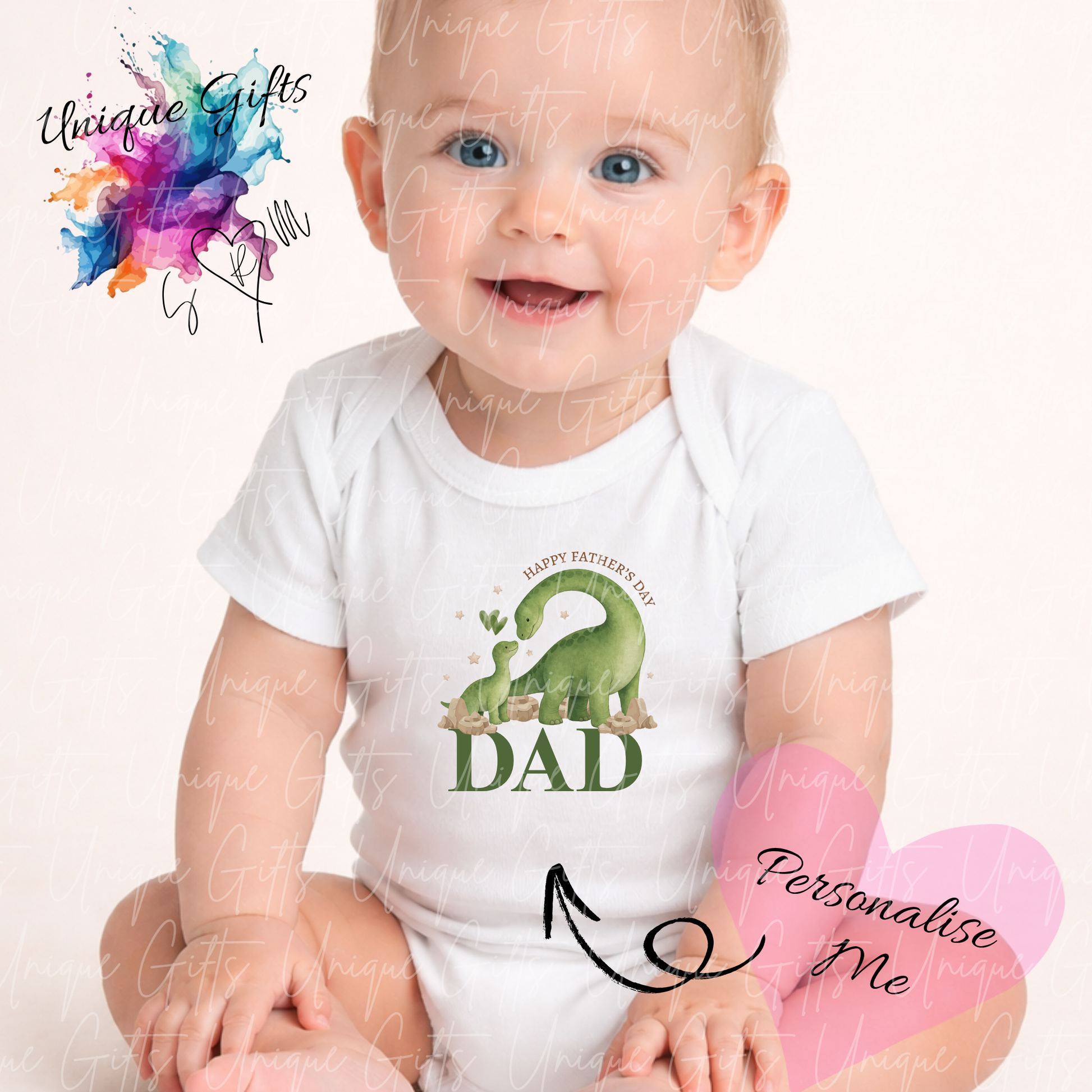 Dinosaur Dad or Grandad Baby Grow | Unique Gifts