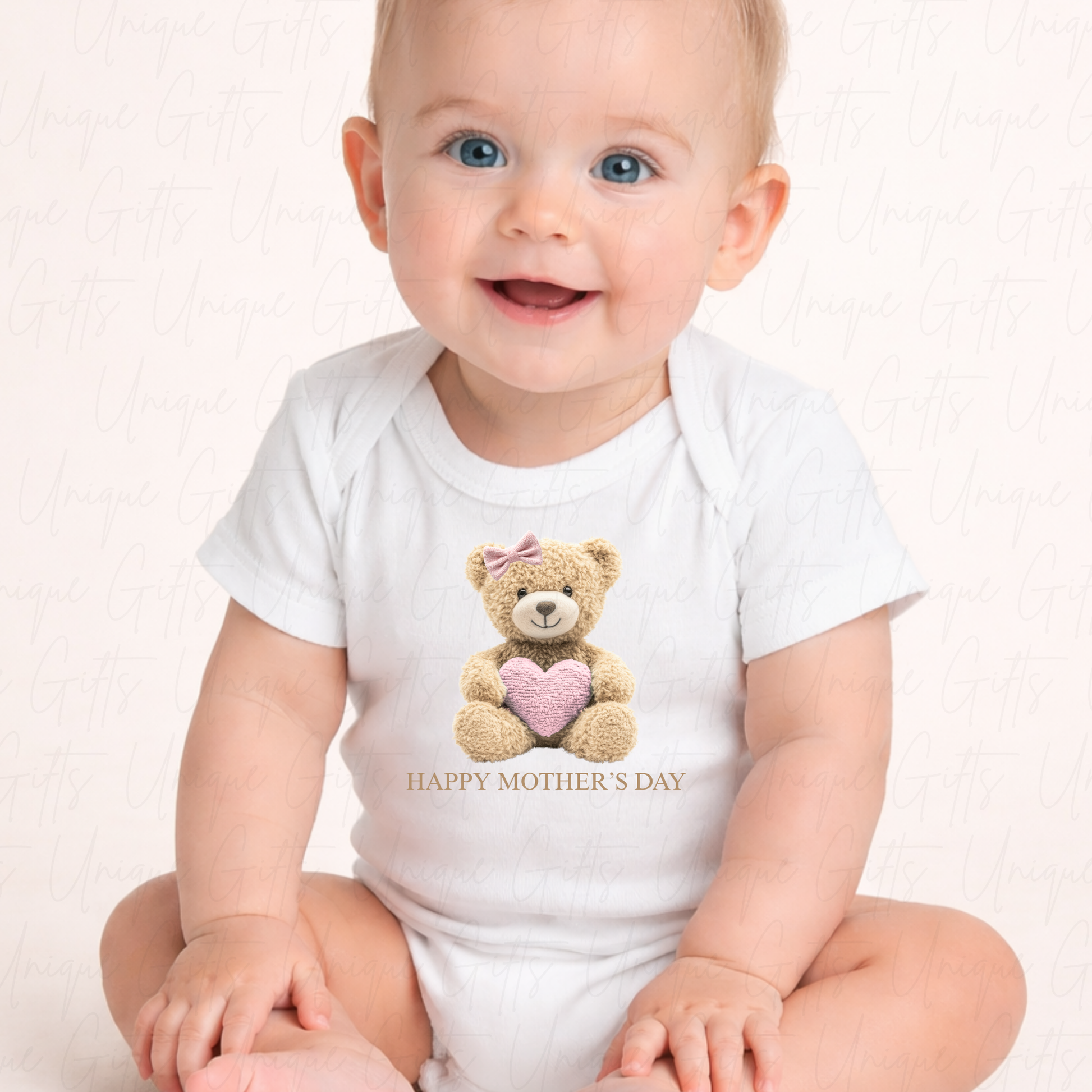 Happy Mother's Day Holding Heart Baby Grow | Unique Gifts