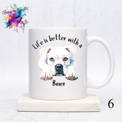 Boxer Dog Coffee Mug | Life is Better with a Boxer – 11oz Ceramic
