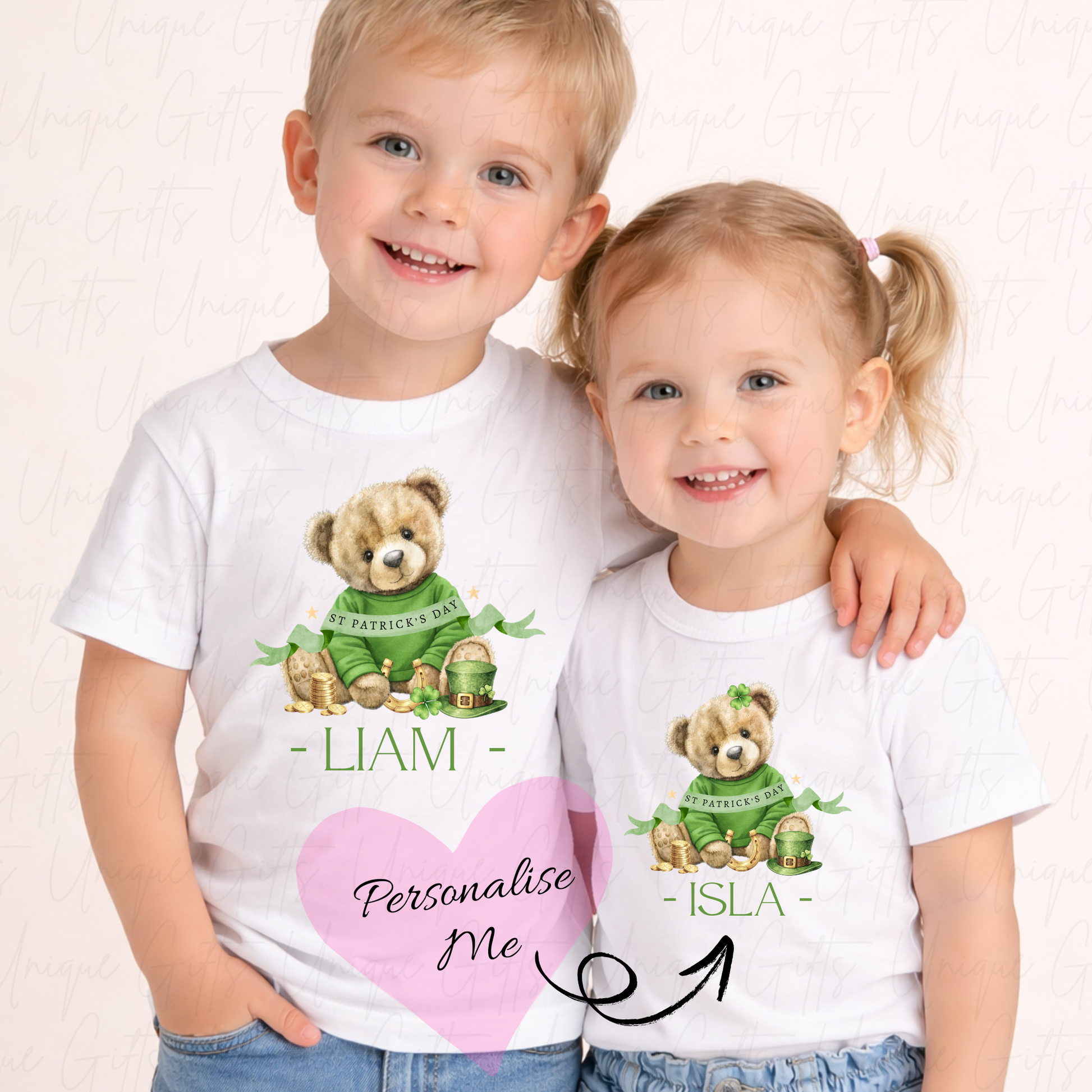Personalised my first St Patrick's Day boy bear t-shirt – custom name lucky bear kids top