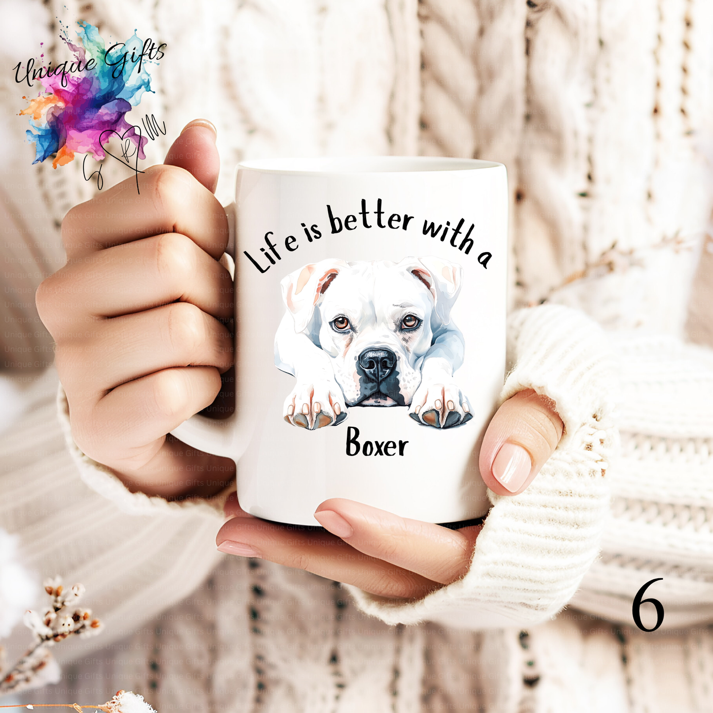Boxer Dog Coffee Mug | Life is Better with a Boxer – 11oz Ceramic