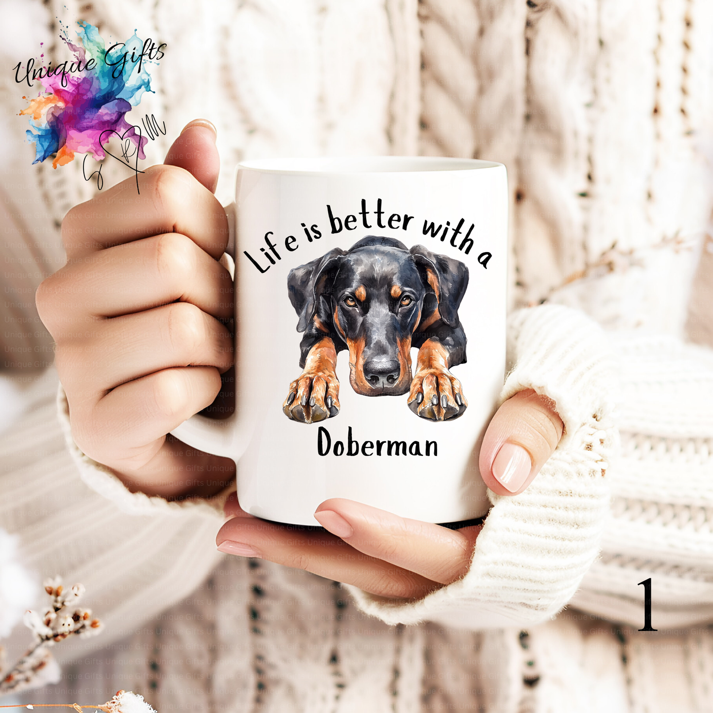 Doberman Coffee Mug | Life is Better with a Doberman – 11oz Ceramic