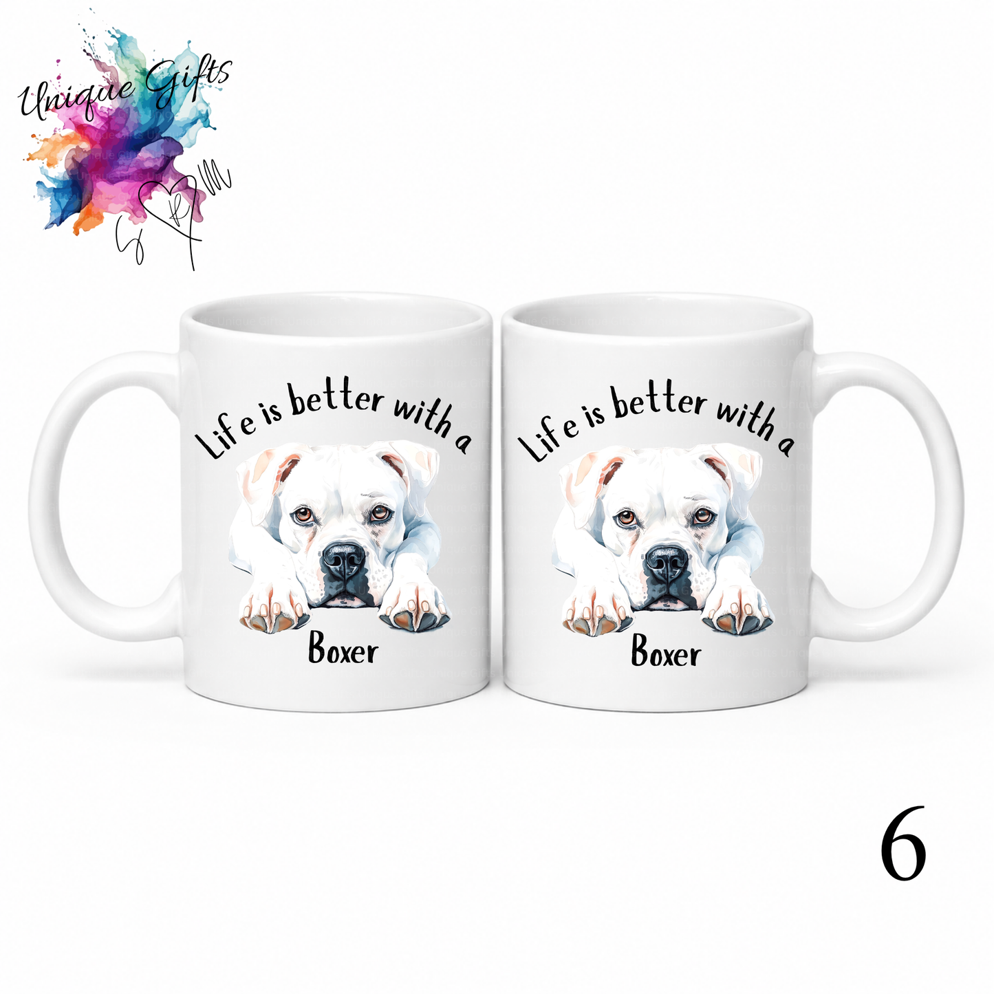 Boxer Dog Coffee Mug | Life is Better with a Boxer – 11oz Ceramic