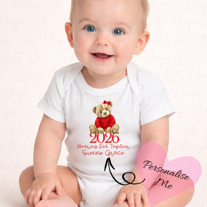 Red Nose Day Bear Baby Grow | Unique Gifts