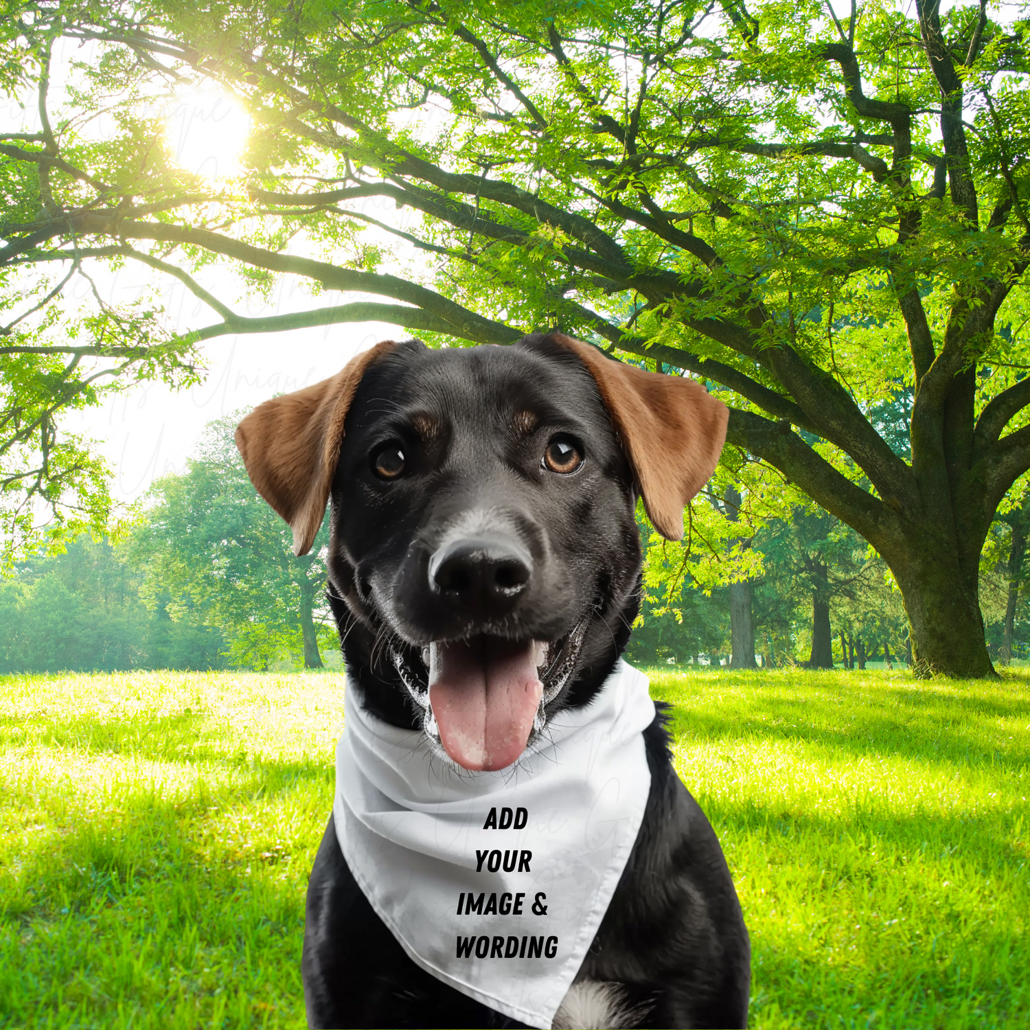 Personalised Dog Bandana with Custom Name – Soft Polyester Pet Scarf – Unique Gifts