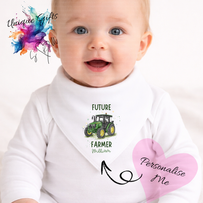 Personalised Future Farmer Bandana Bib – Tractor Design