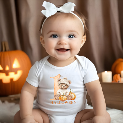 Personalised First Halloween Baby Grow – Bear Design
