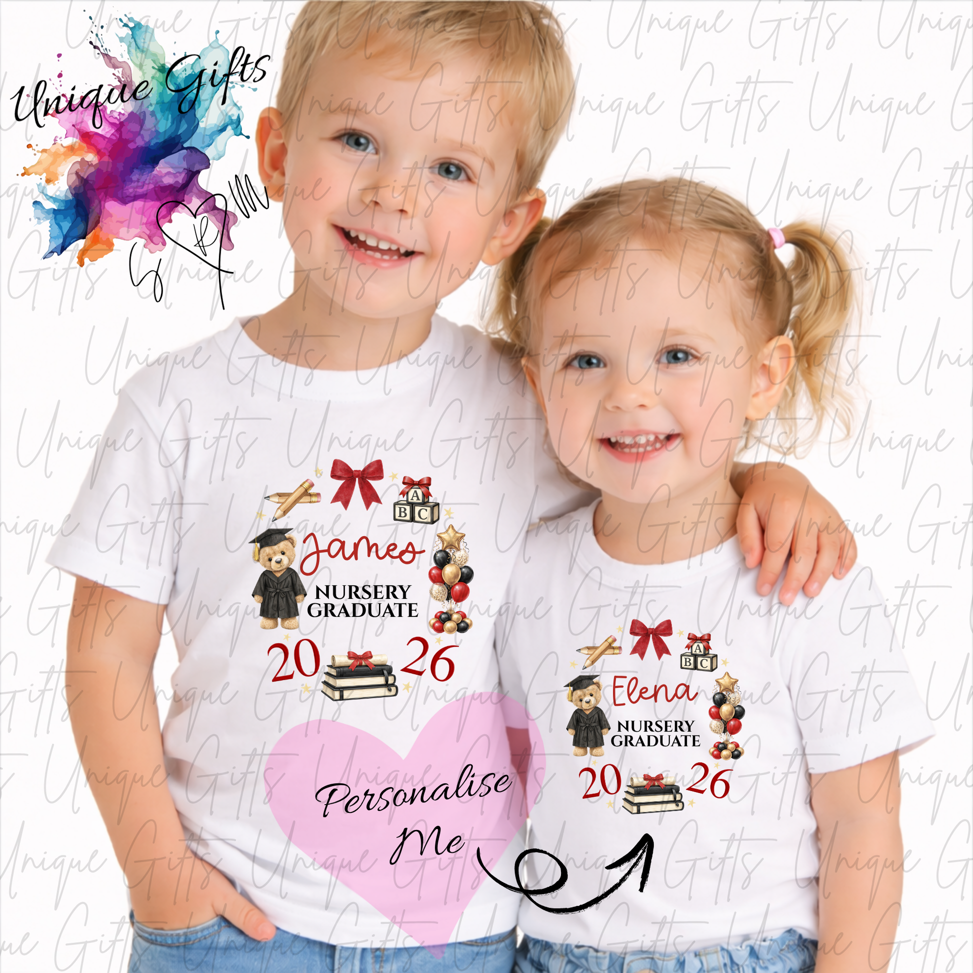 Personalised nursery leavers t-shirt – children's graduation keepsake, multiple colours available