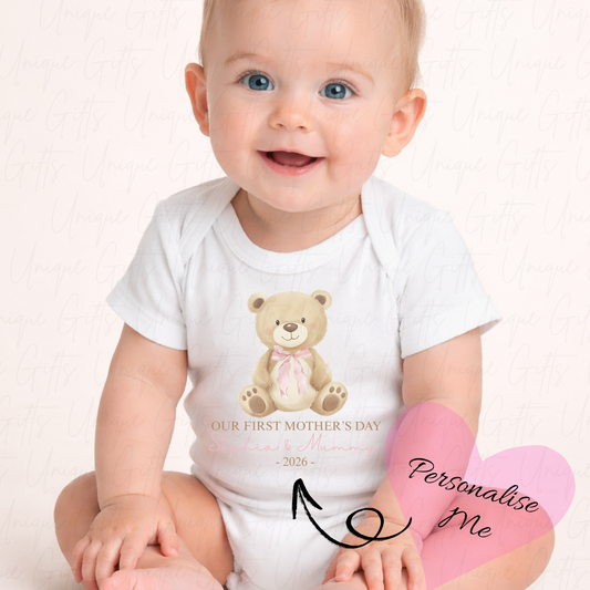Our First Mother's Day Bear Baby Grow | Unique Gifts