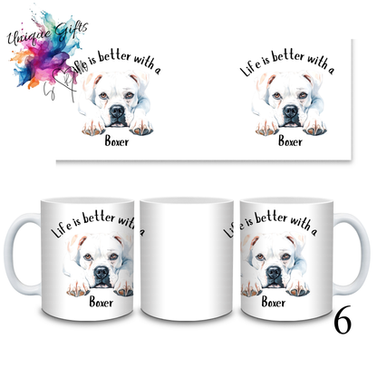 Boxer Dog Coffee Mug | Life is Better with a Boxer – 11oz Ceramic